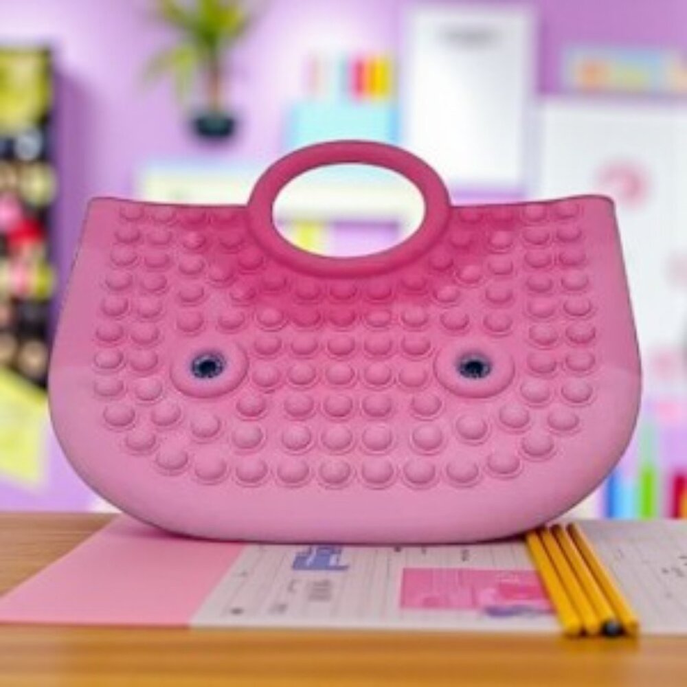 NWOT Push It Pop Fidget Toys Owl Bird Face Purse Tote Handbag Girl Kids